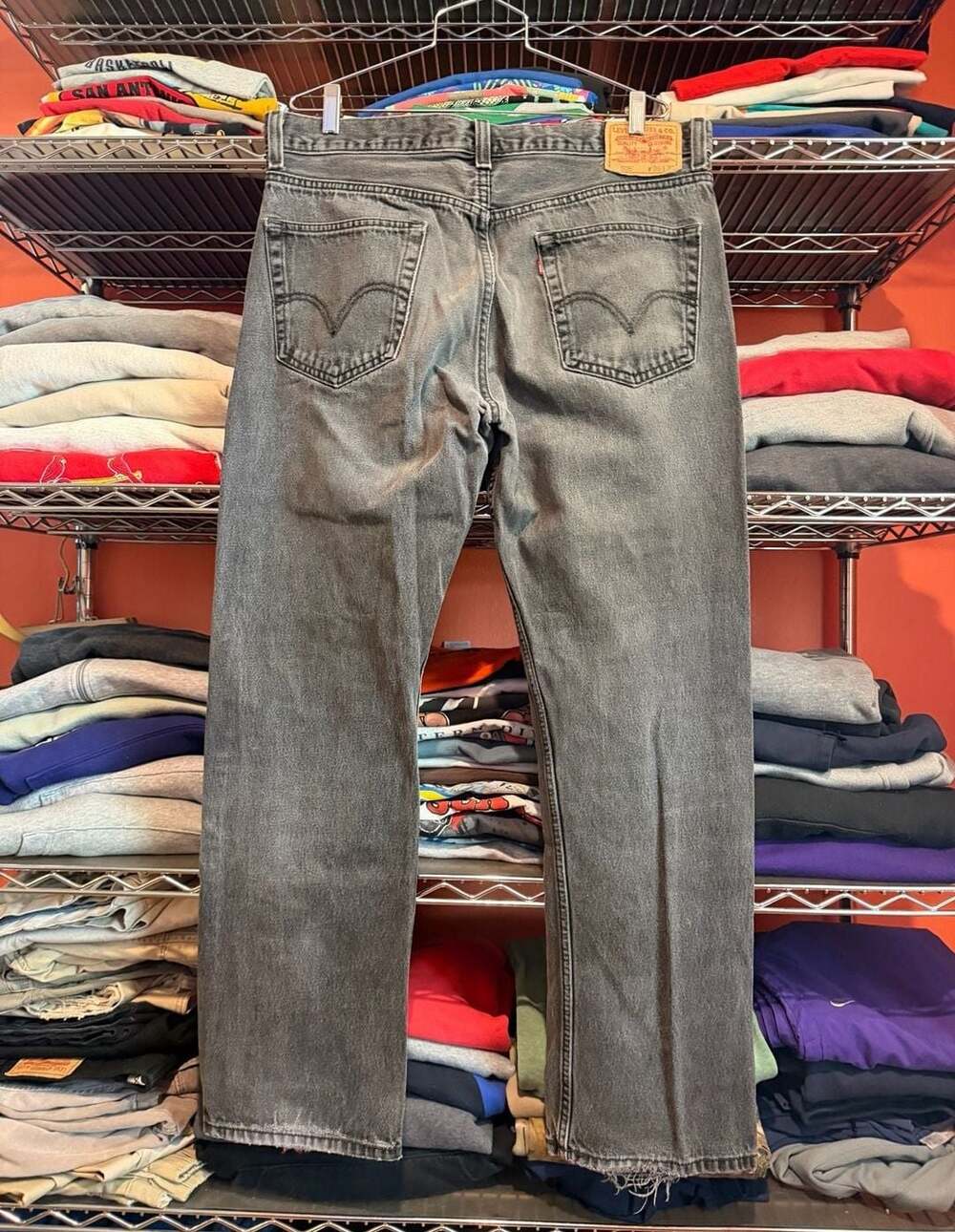 Levi's 505 Regular Fit Jeans Size 36x32 Black Denim